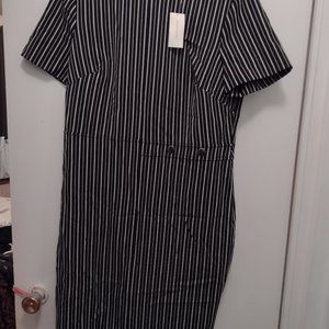 Women  black and white dress